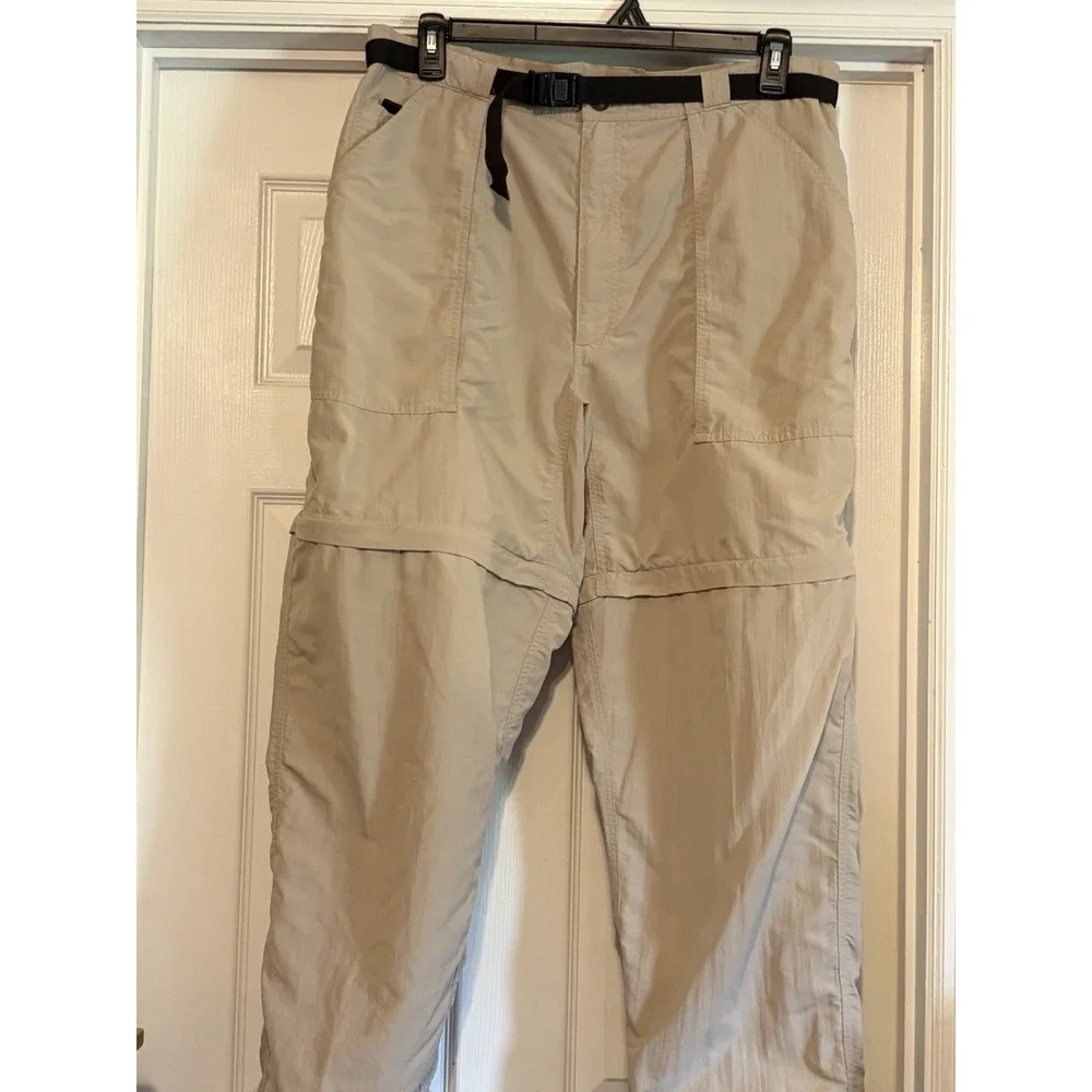 The North Face Pants Mens XL Beige Nylon Convertible Zip Off Hiking Belt